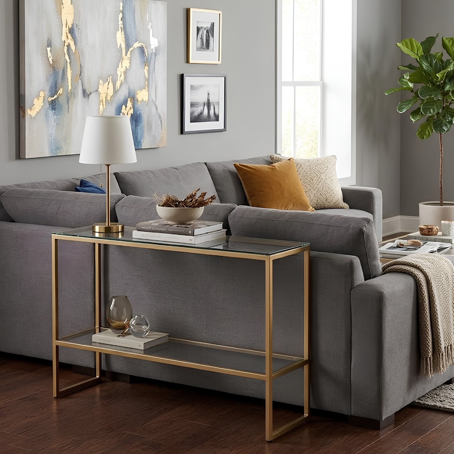 Electra Glass Sofa Table