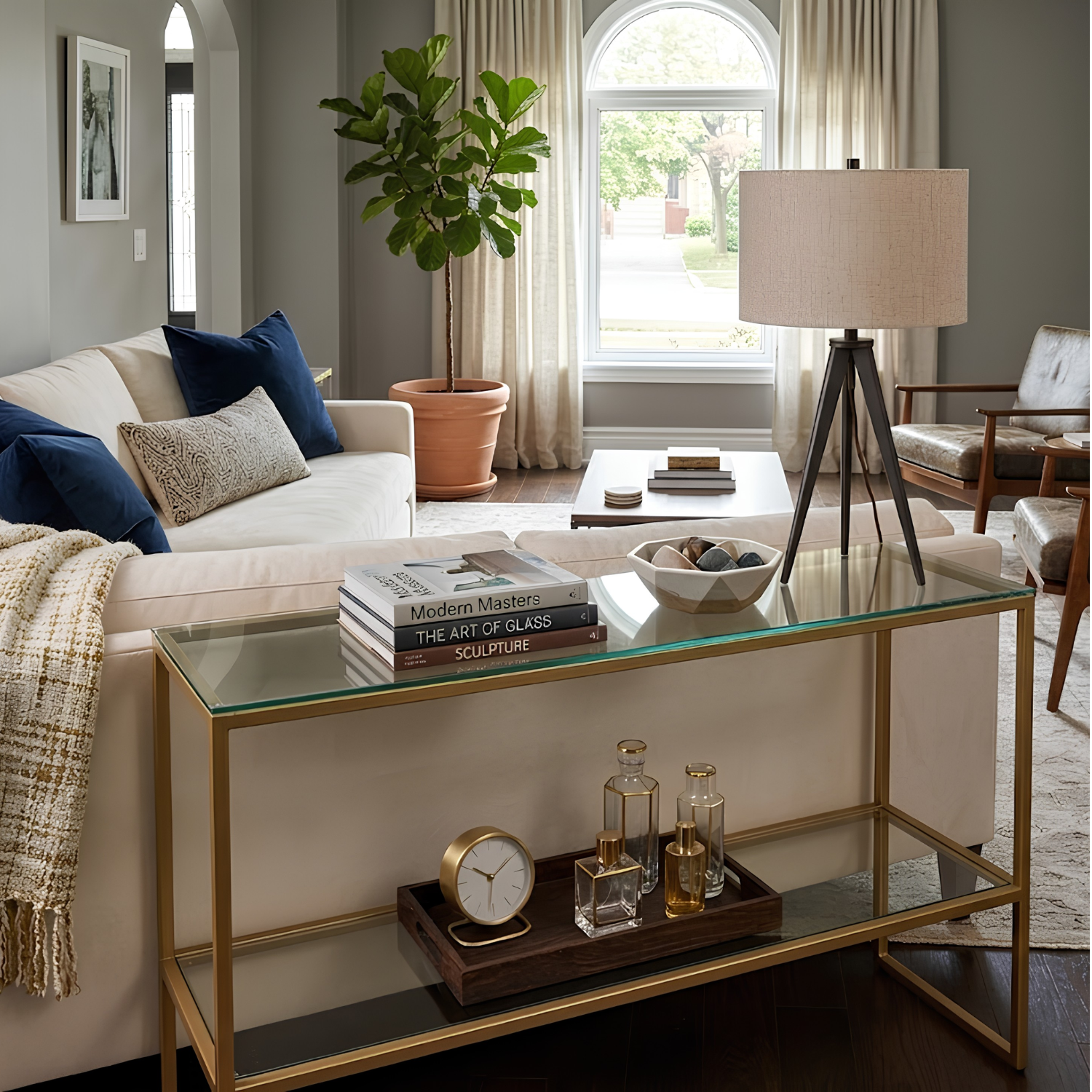 Electra Glass Sofa Table