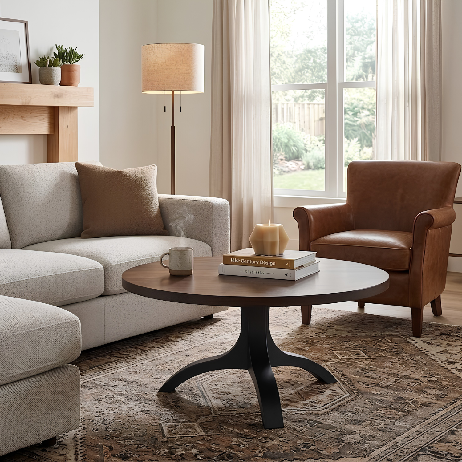 Evora Metal Pedestal Coffee Table