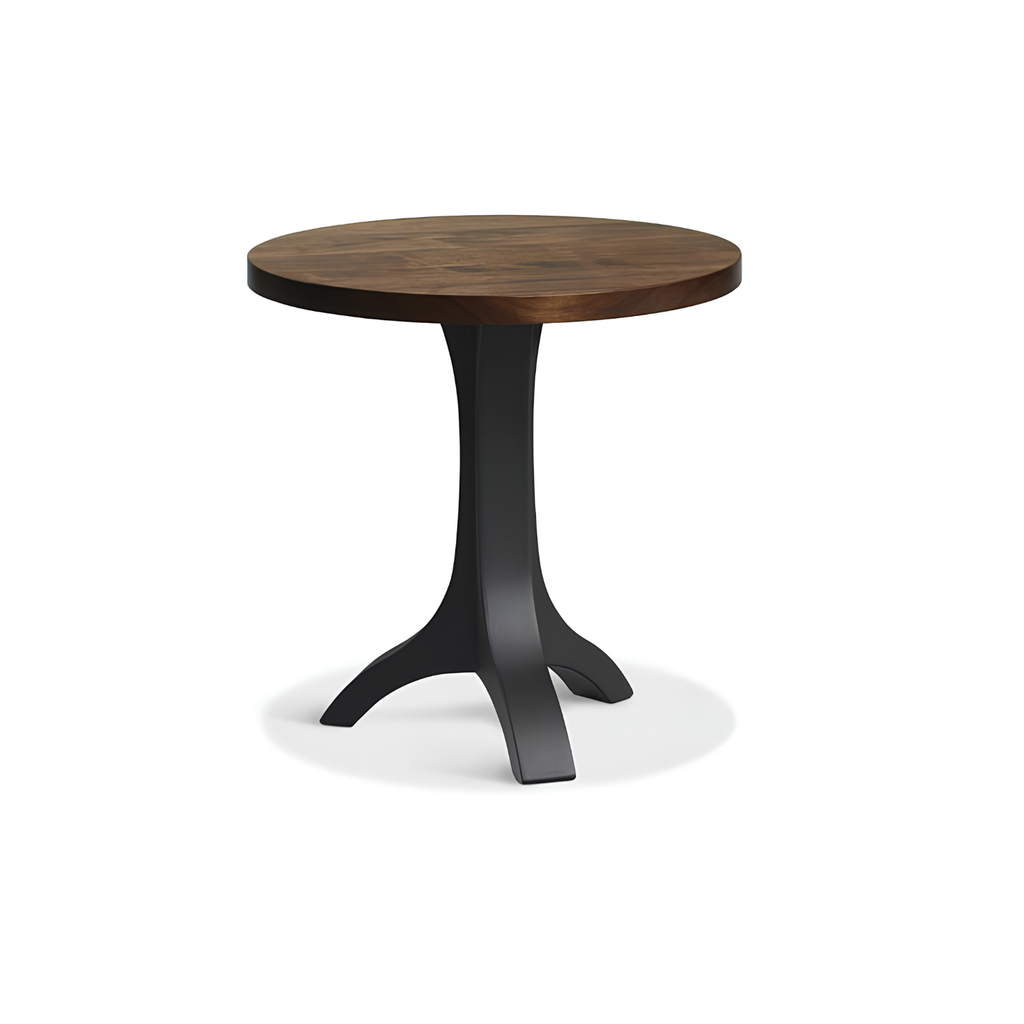 Evora Metal Pedestal Round End Table