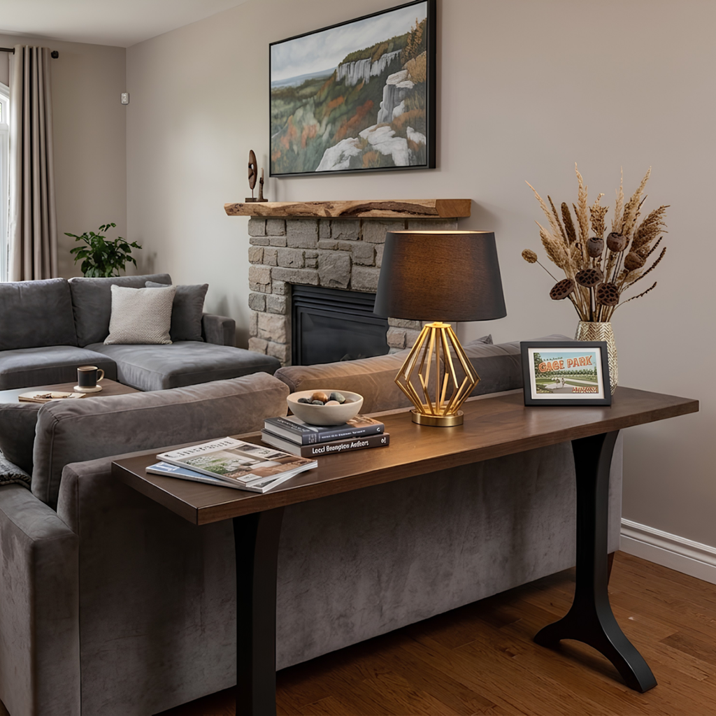 Evora Metal Pedestal Sofa Table