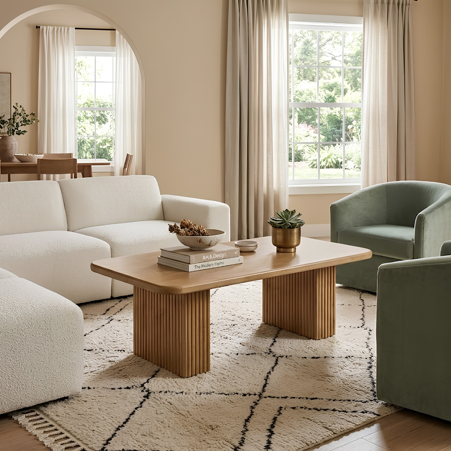 Lotus Pedestal Coffee Table