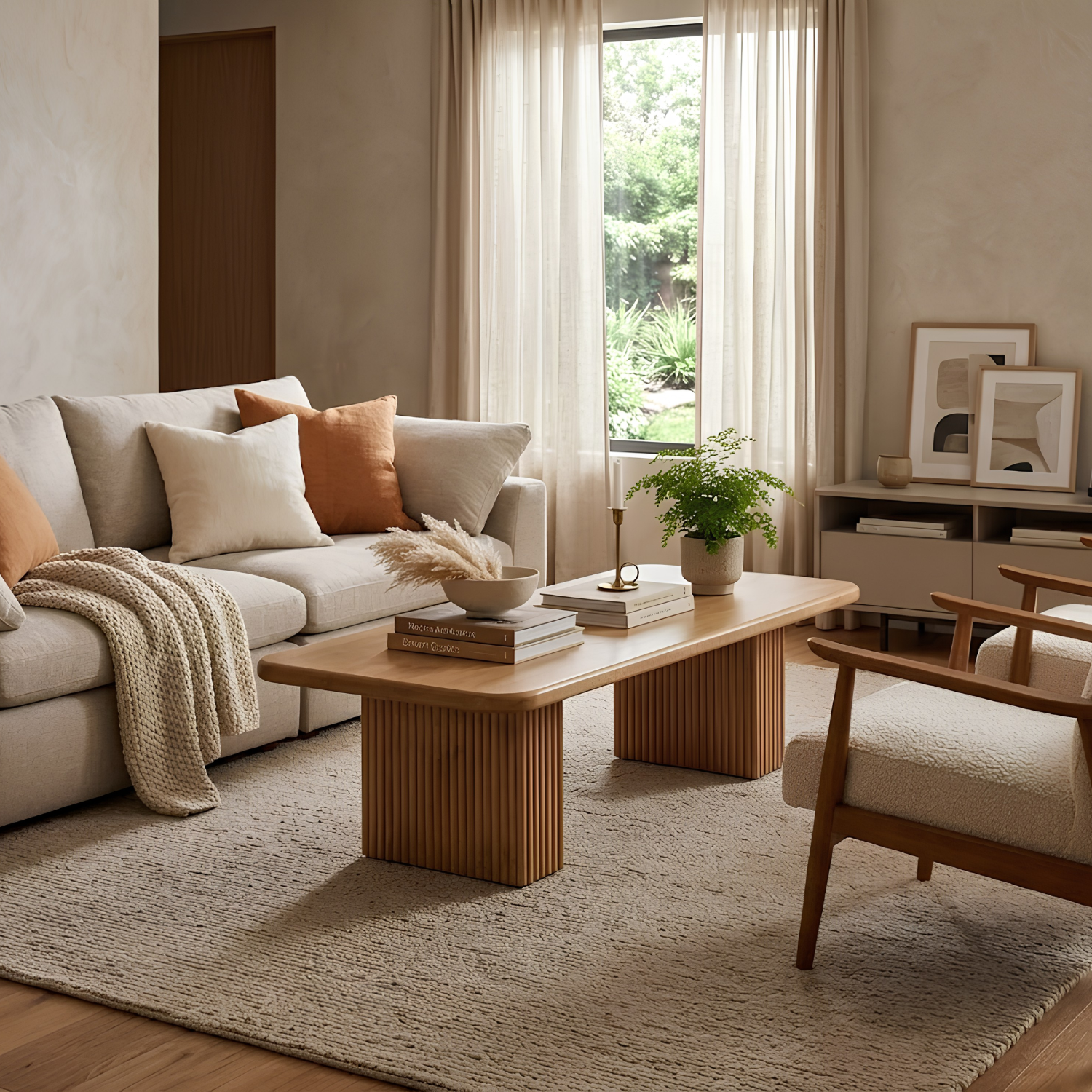 Lotus Pedestal Coffee Table