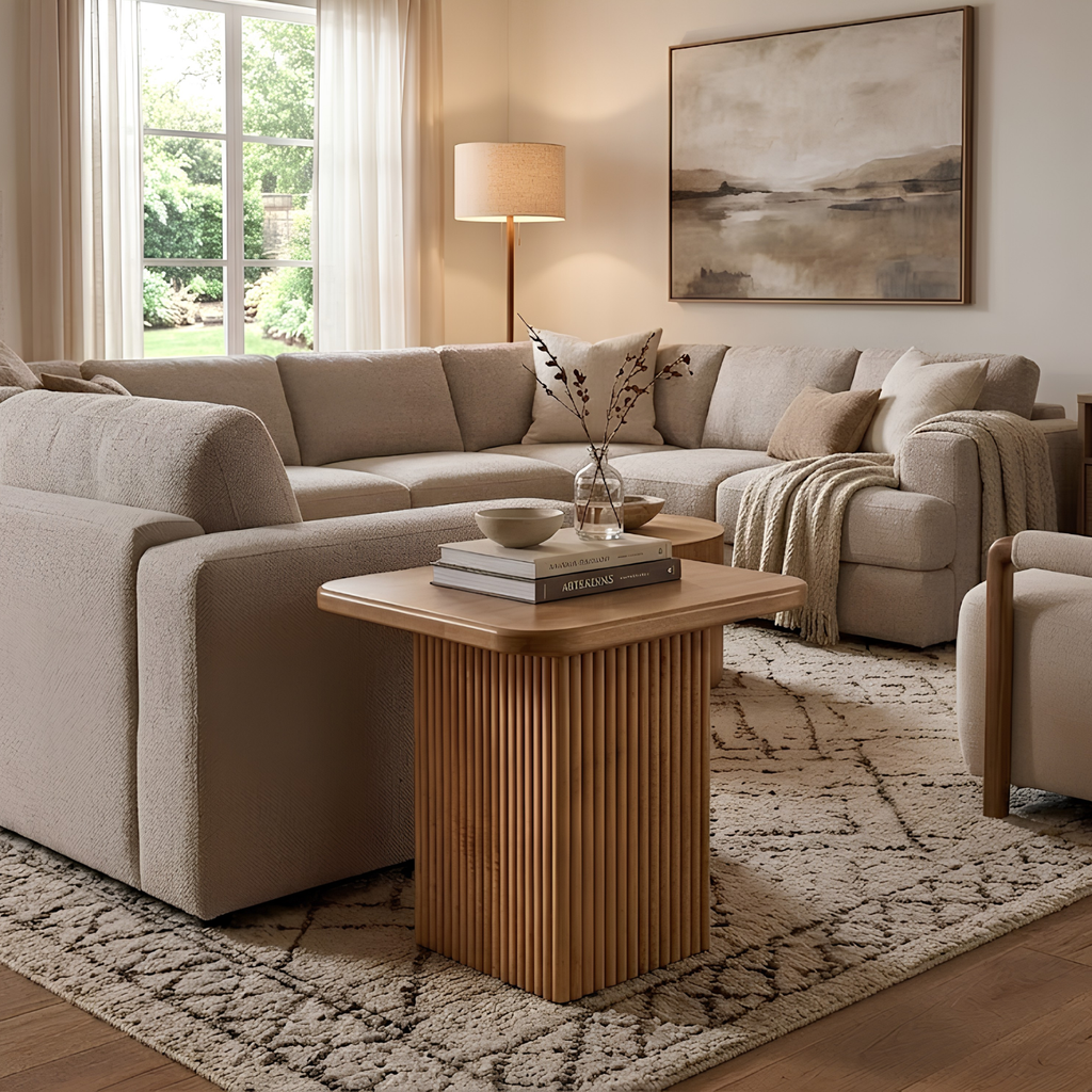 Lotus Pedestal End Table