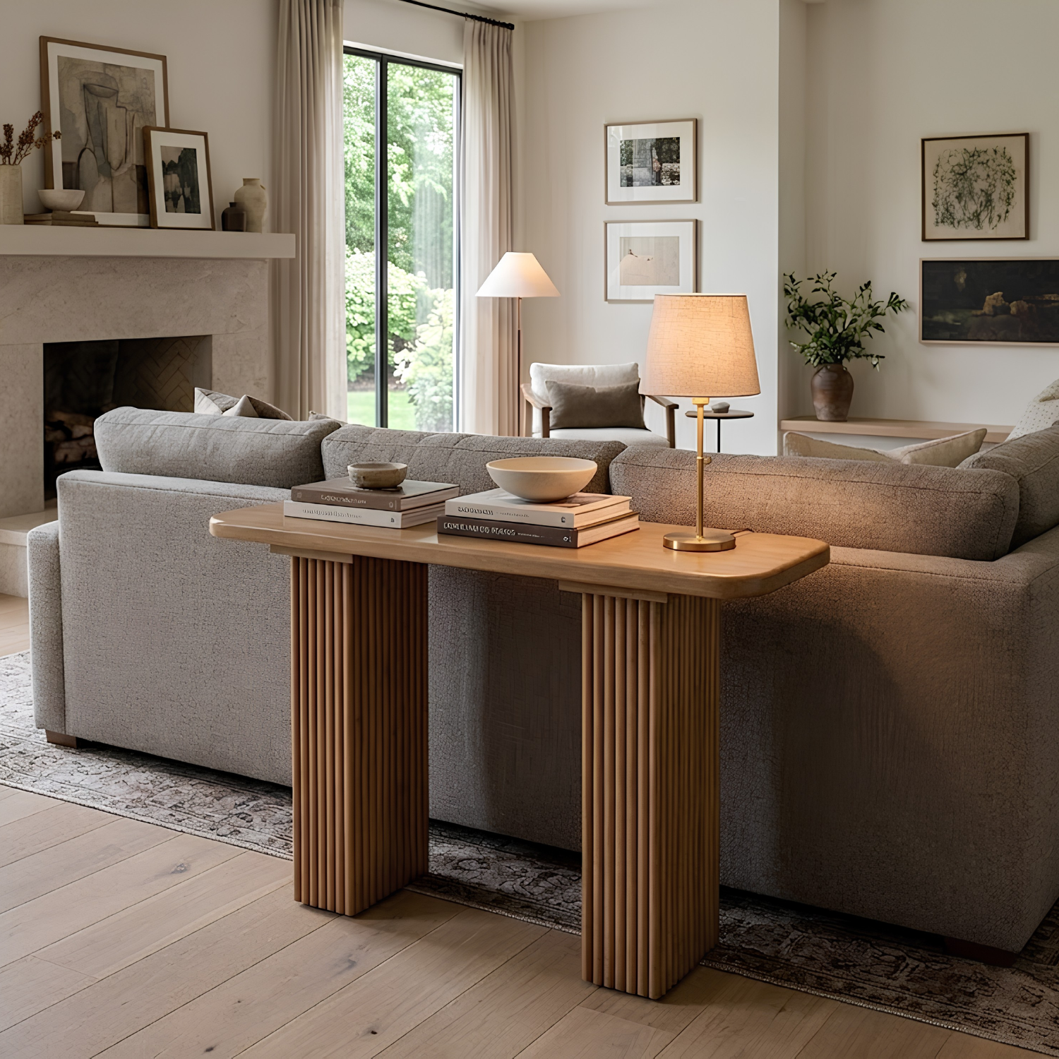 Lotus Pedestal Sofa Table