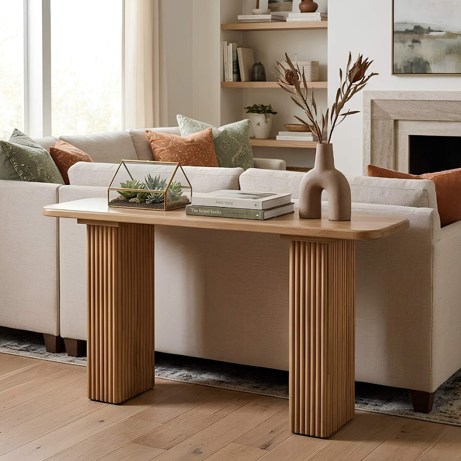 Lotus Pedestal Sofa Table