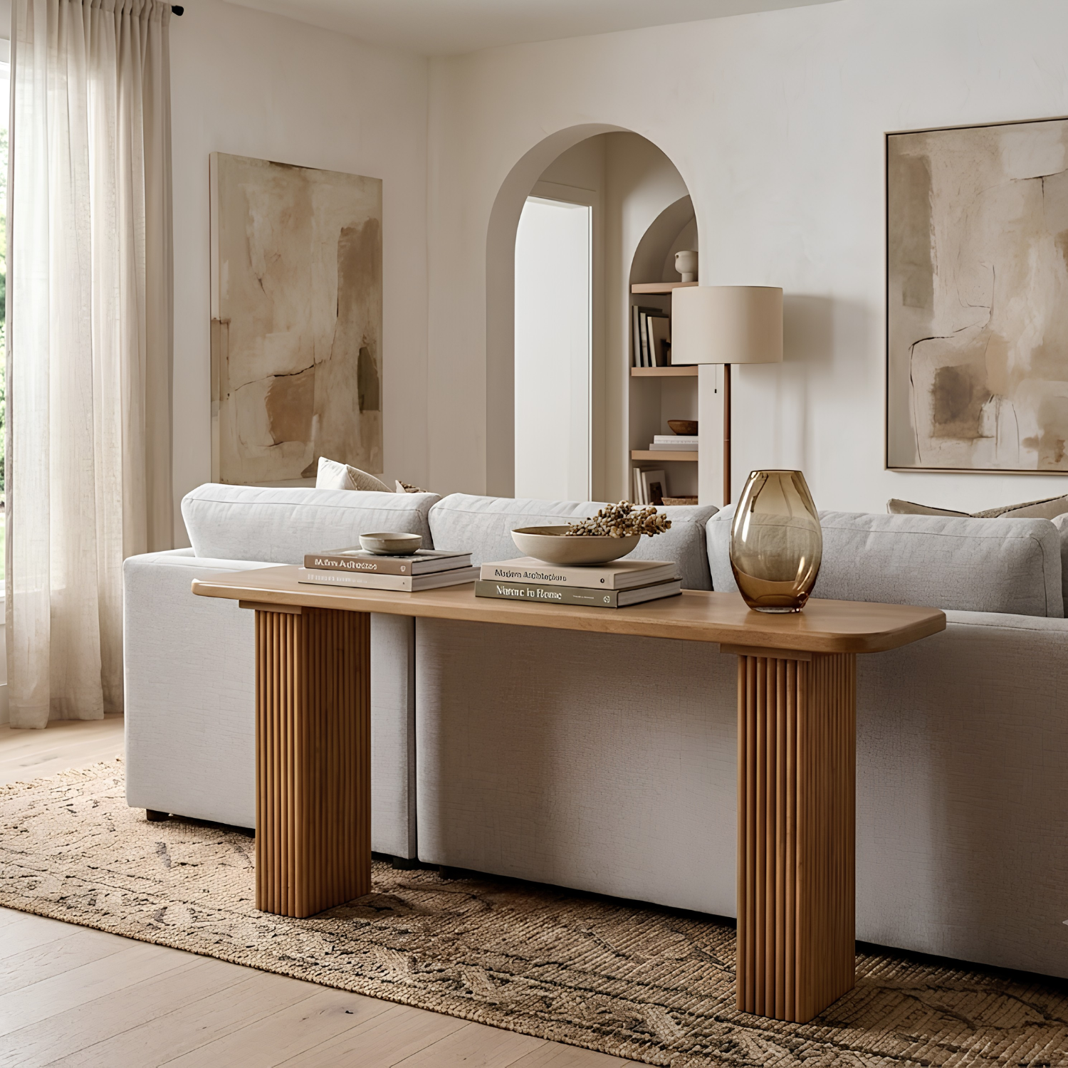 Lotus Pedestal Sofa Table