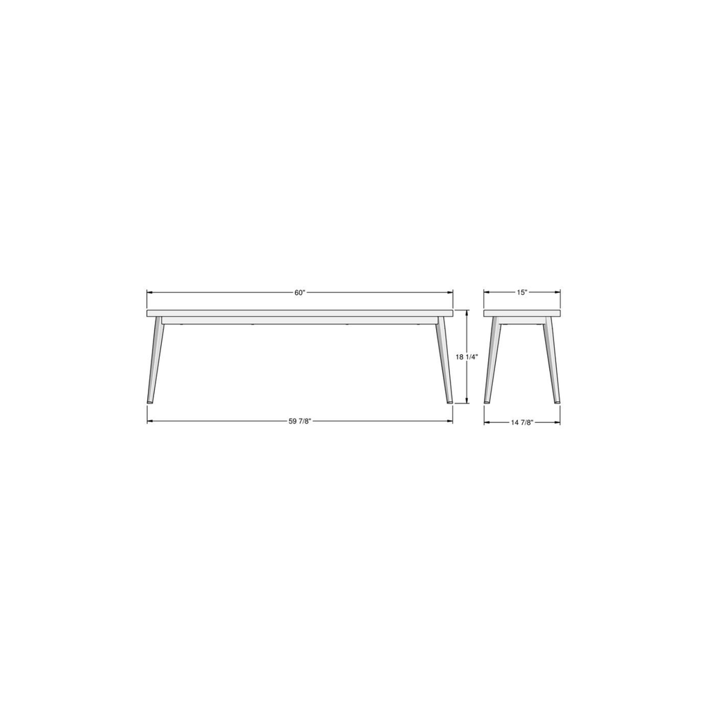 Benson Bench (Wood Seat, Finish 46)