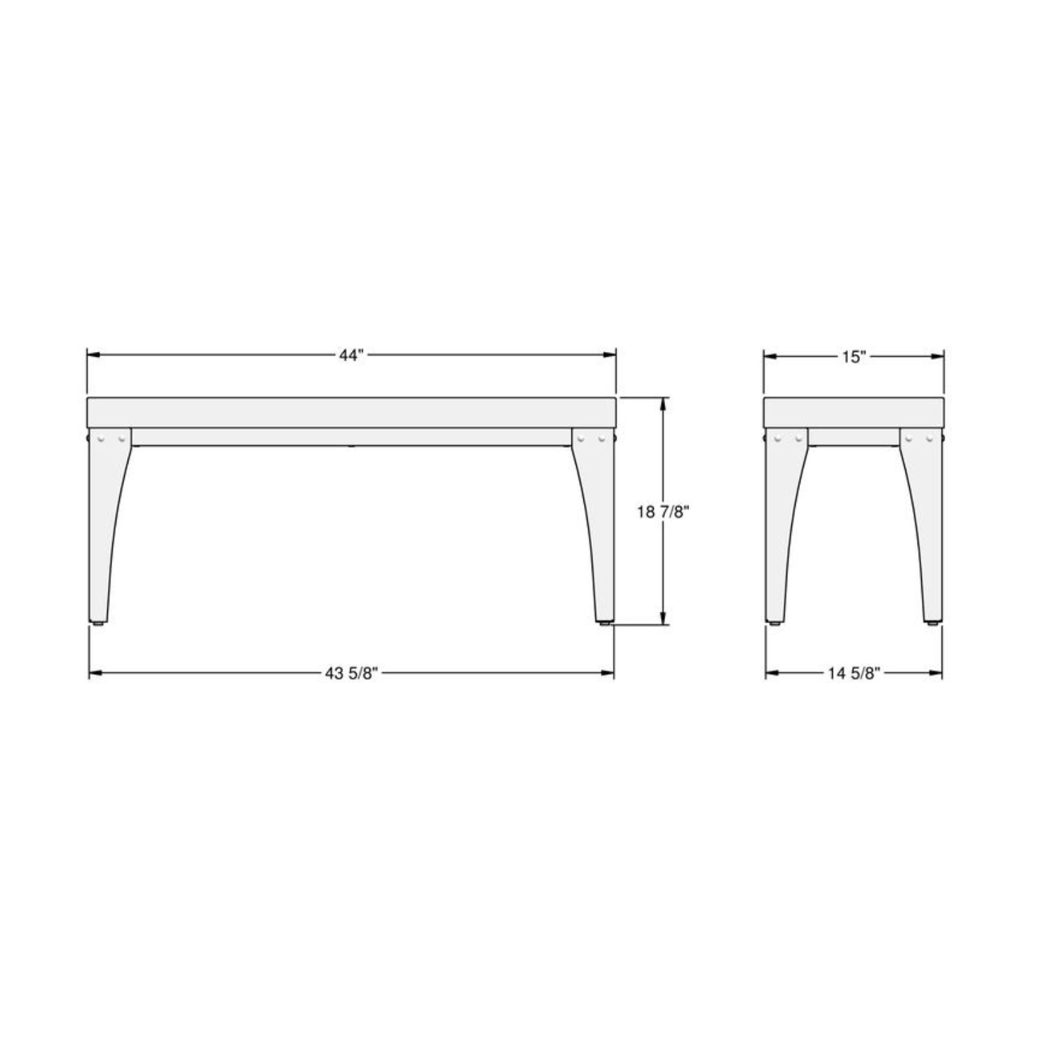 Upright Bench (Upholstered, Biscuit HO)