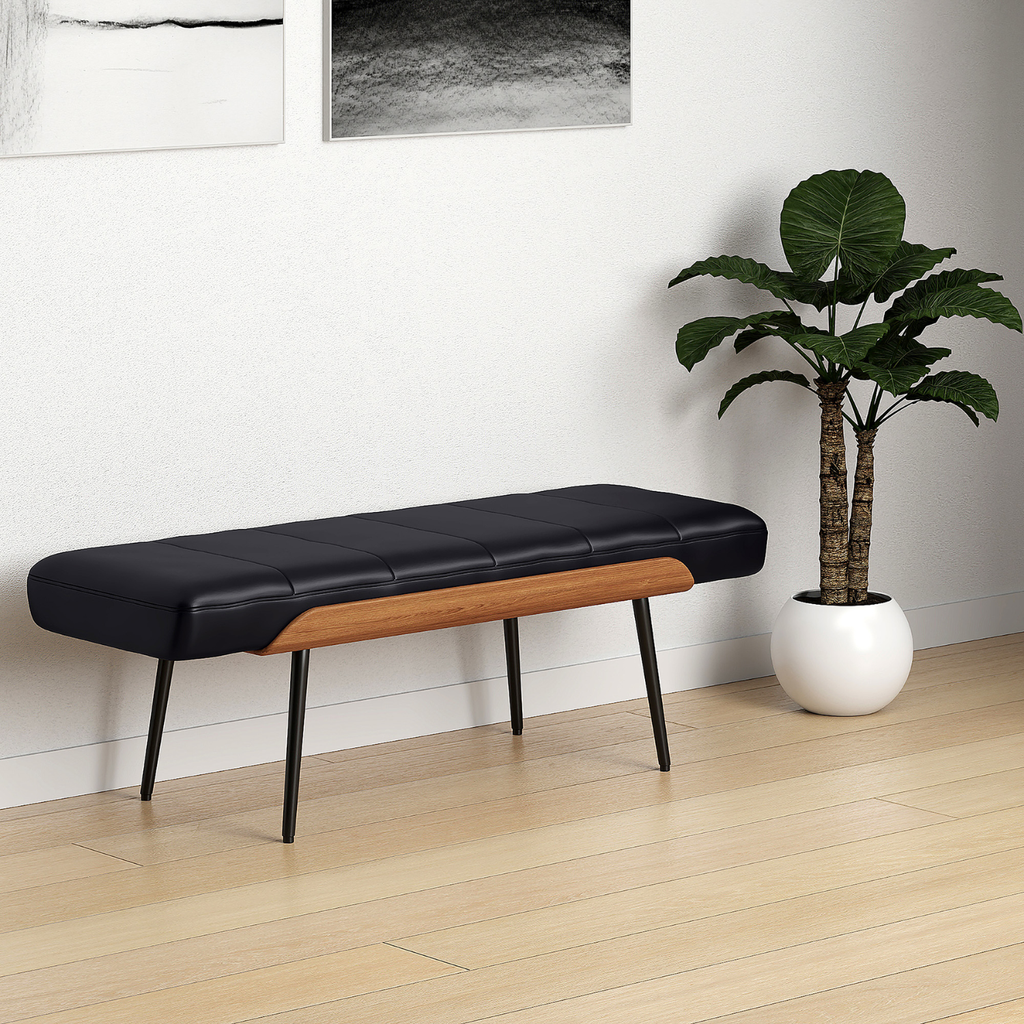 Umber Bench in Black And Walnut