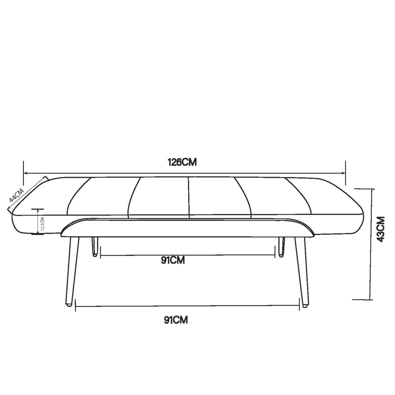 Umber Bench in Black And Walnut