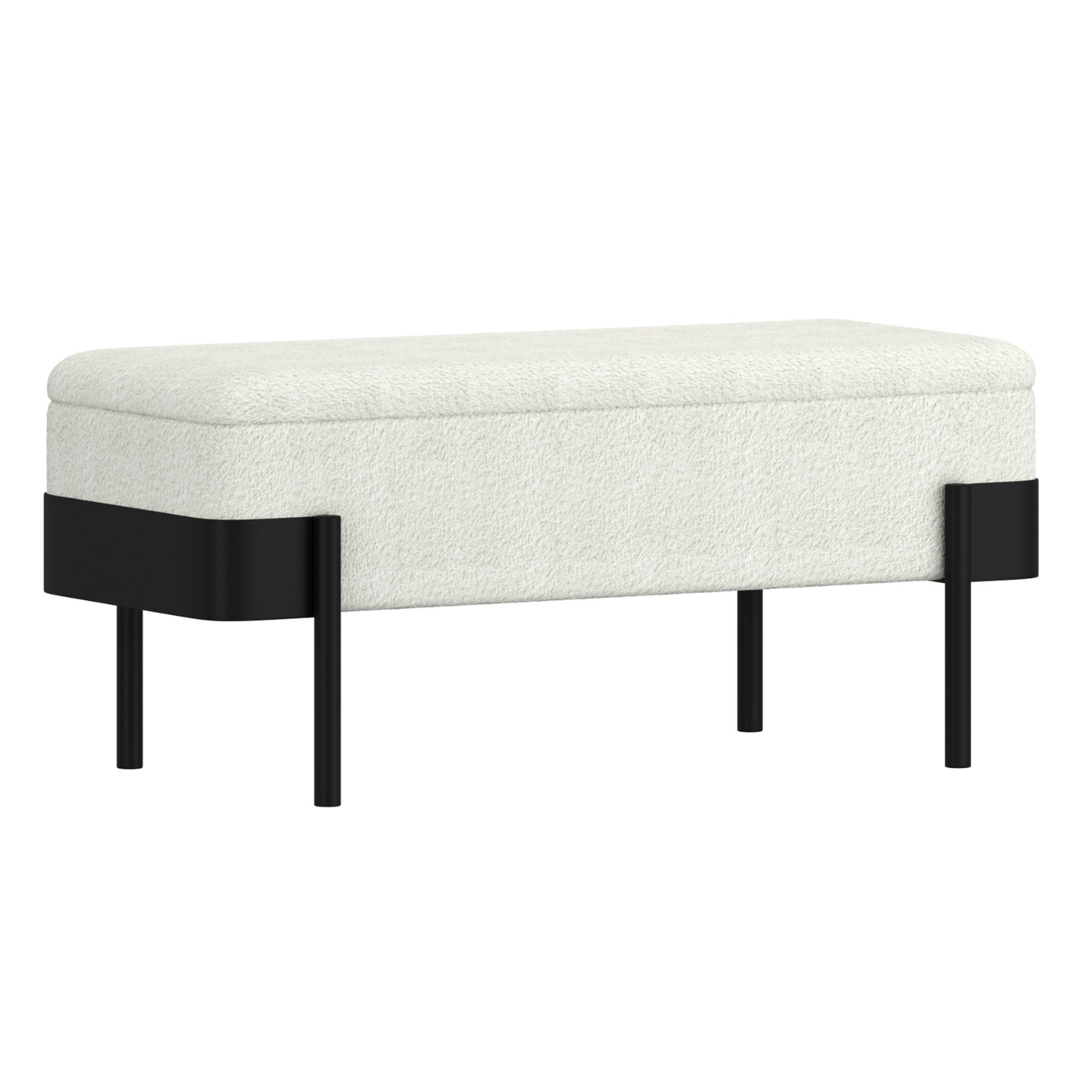 Odell Storage Bench in Ivory Black