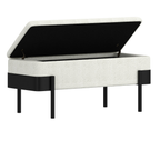 Odell Storage Bench in Ivory Black
