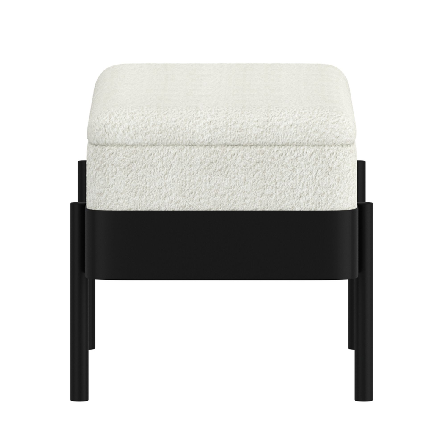 Odell Storage Bench in Ivory Black