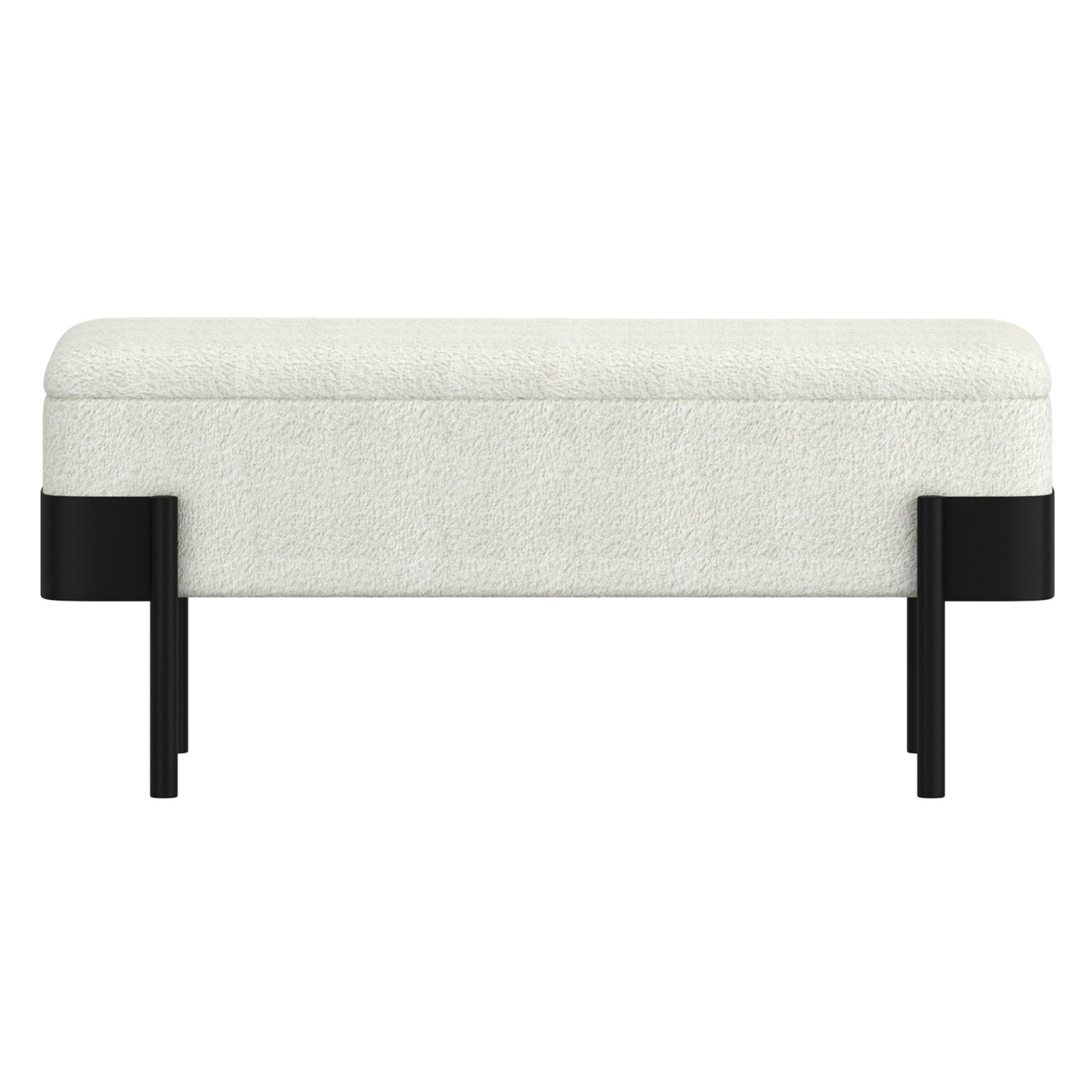 Odell Storage Bench in Ivory Black