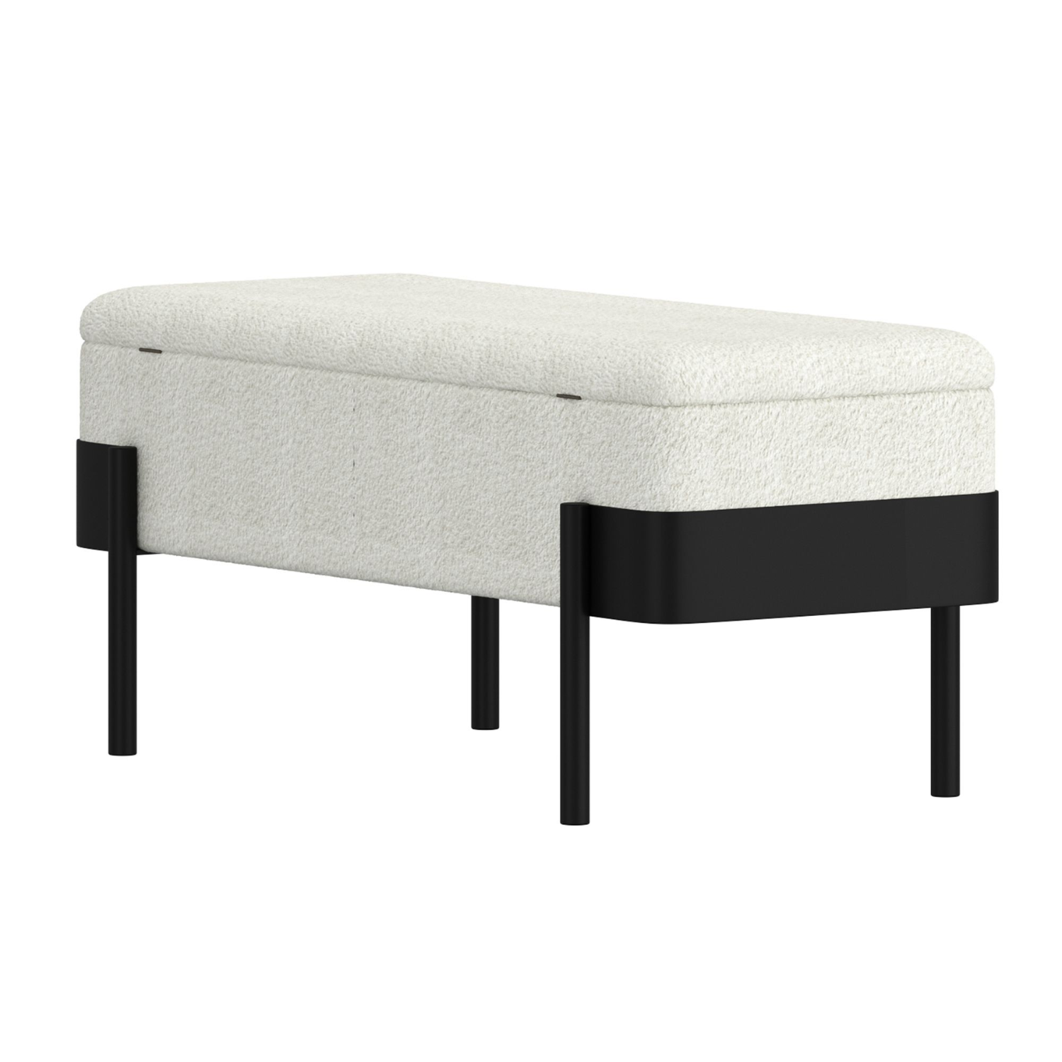 Odell Storage Bench in Ivory Black