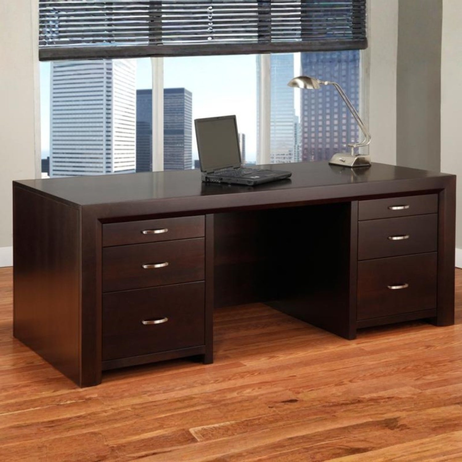 Contempo Executive Desk with Letter File Drawers
