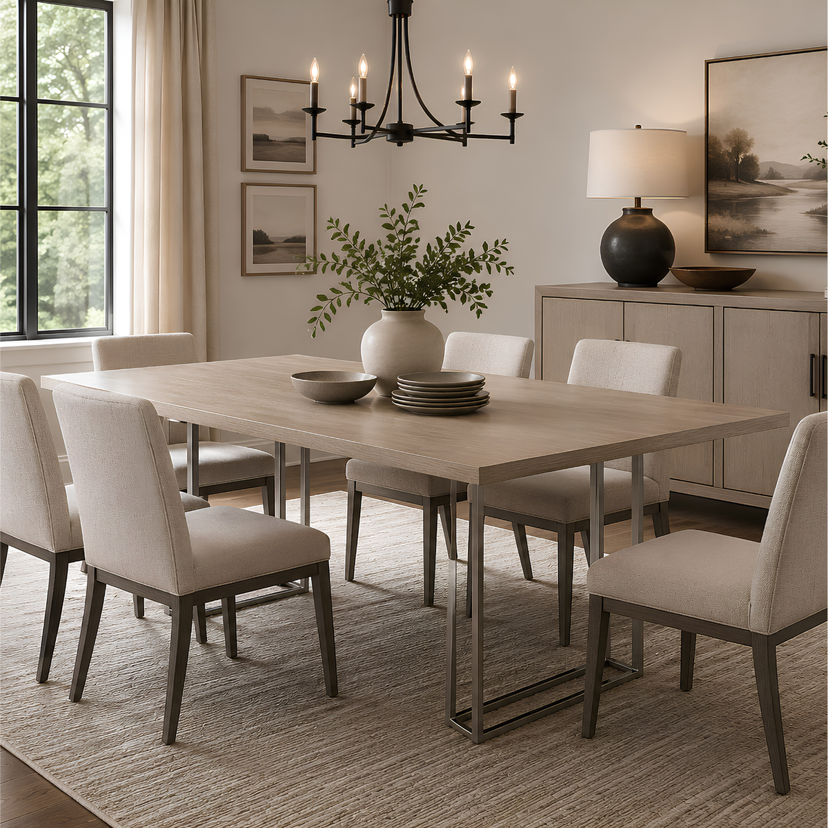 Electra Metal Pedestal Dining Table