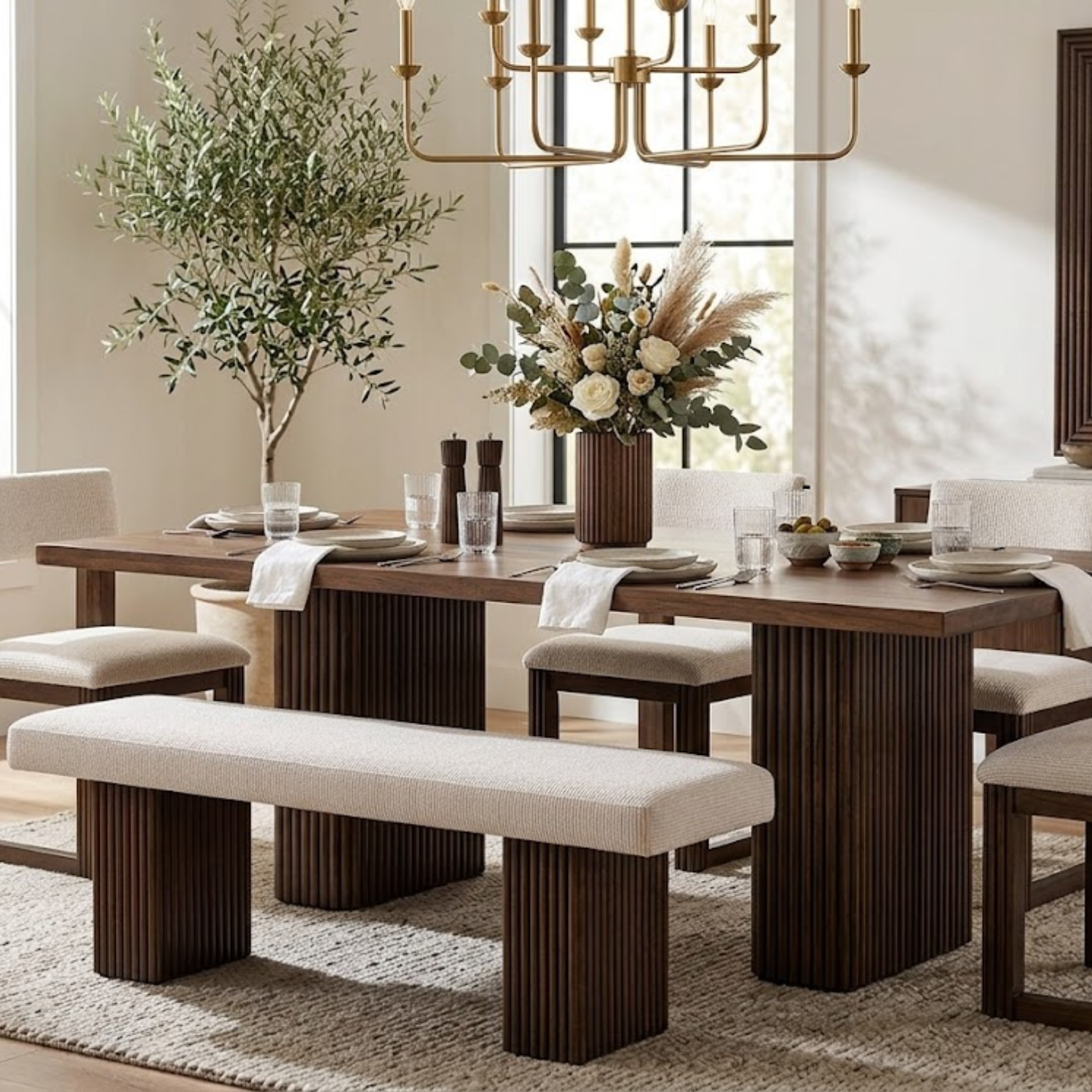 Lotus Pedestal Bench