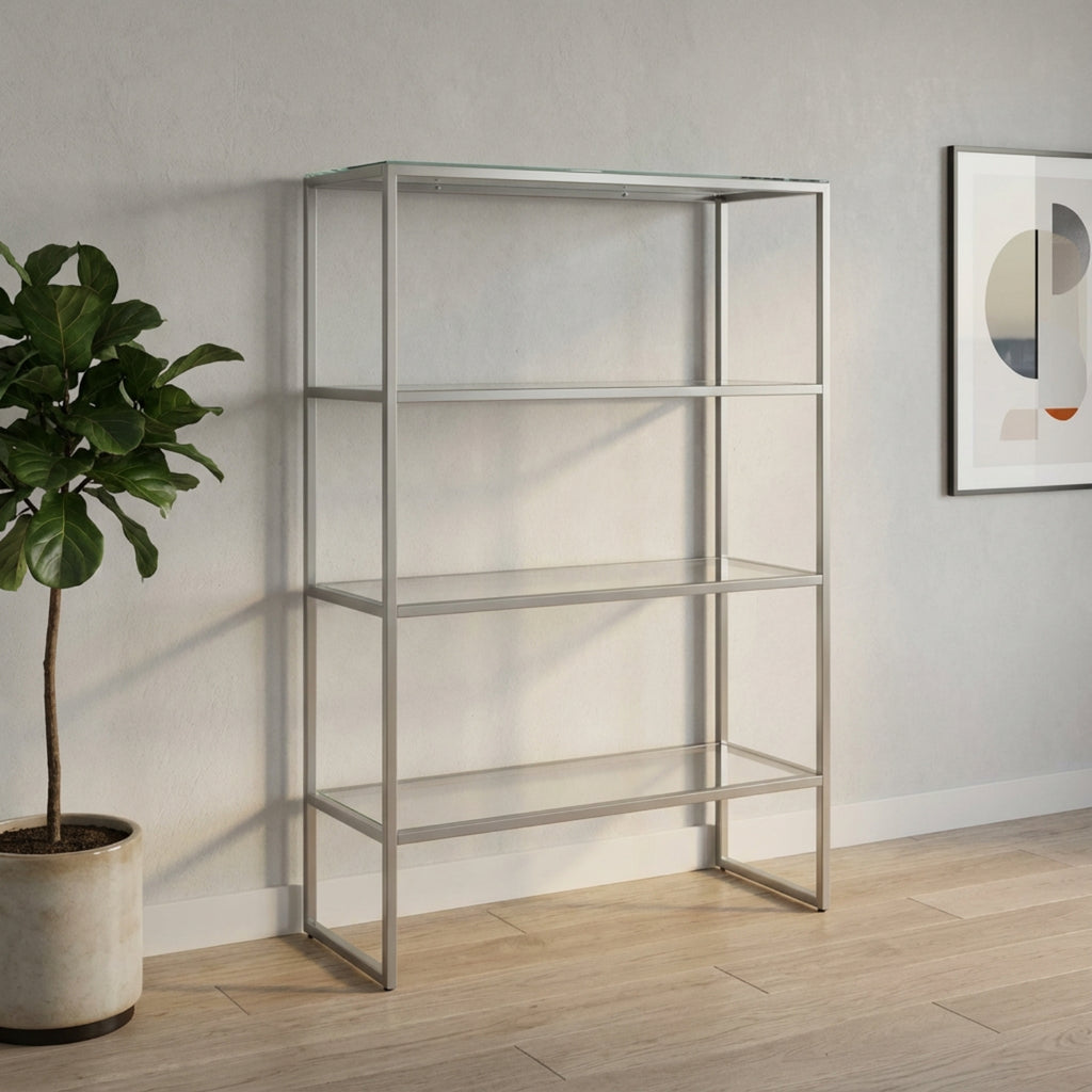 Electra Bookshelf with Glass Top & 3 Glass Shelves