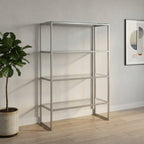 Electra Bookshelf with Glass Top & 3 Glass Shelves