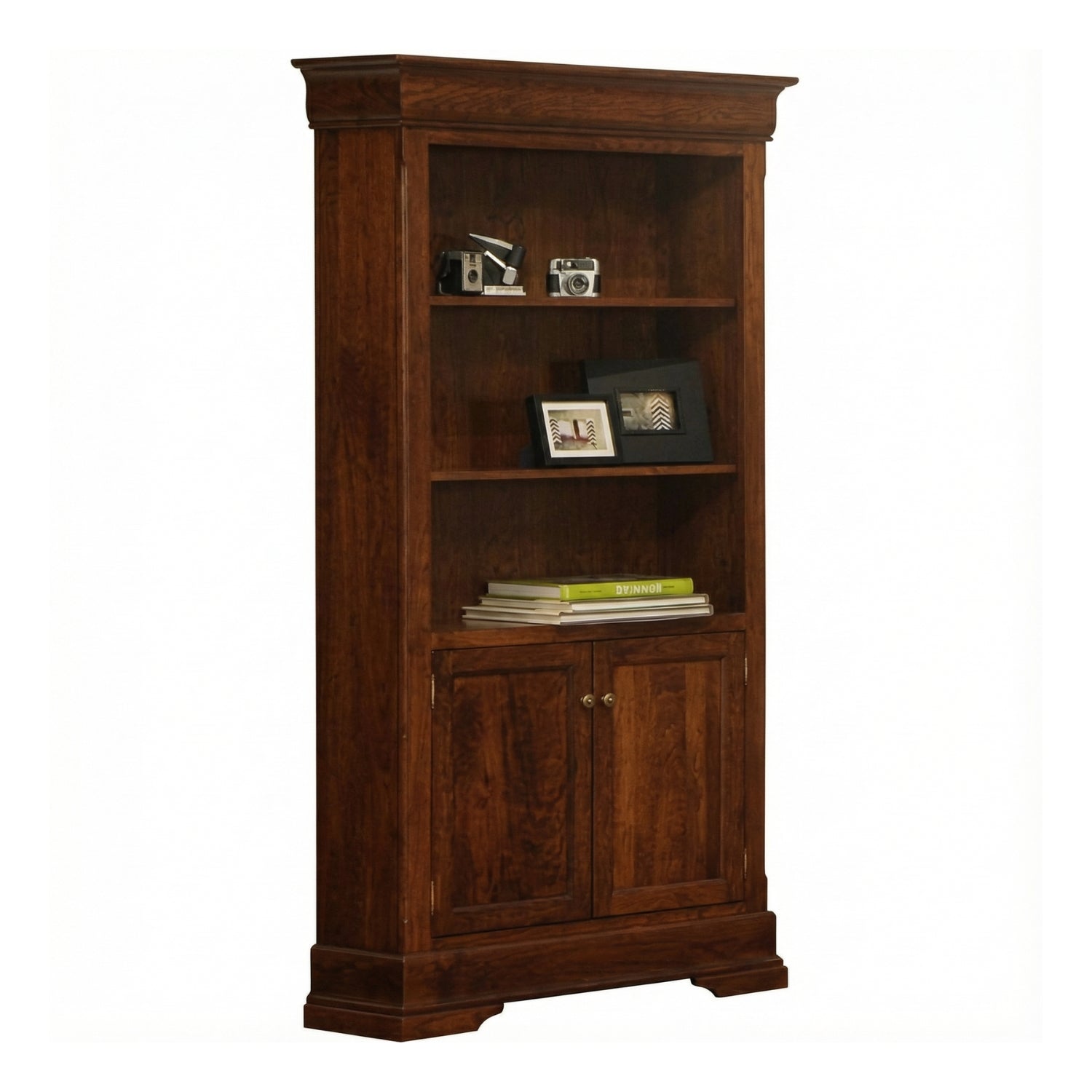 Phillipe Bookshelf with 3 Adjustable Shelves & Doors