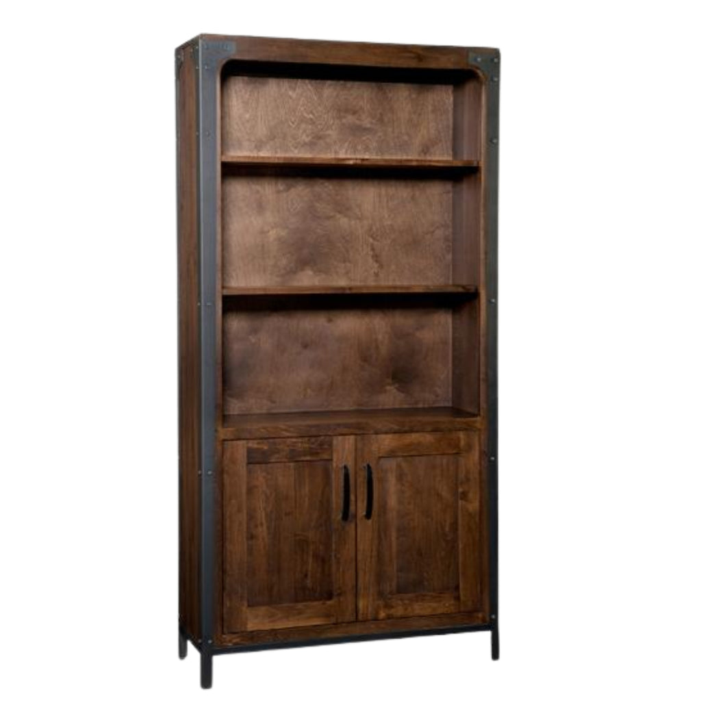 Portland Bookcase with Doors & 3 Adjustable Shelves