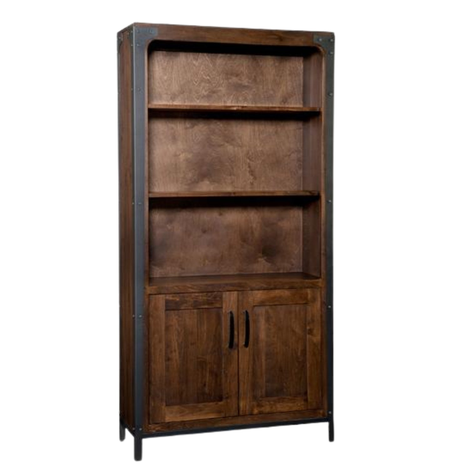 Portland Bookcase with Doors & 3 Adjustable Shelves