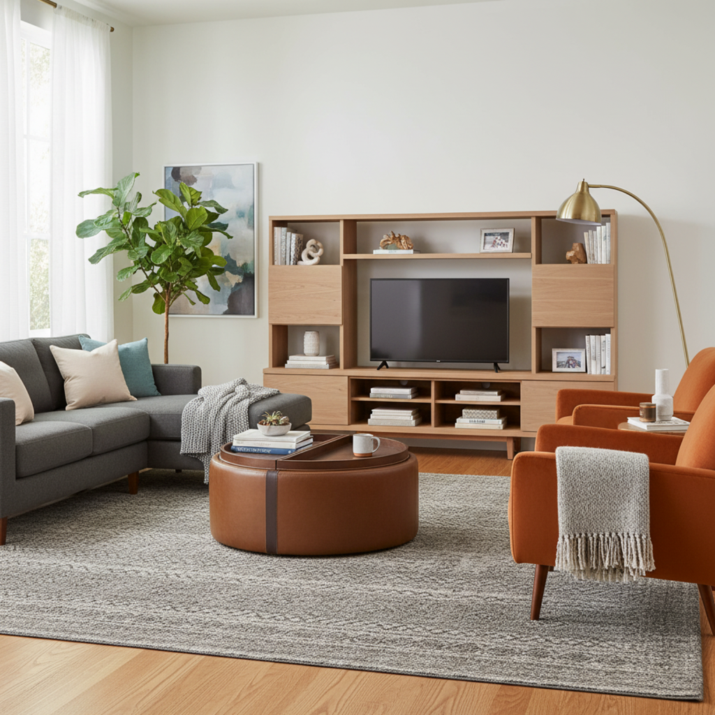 Borelli Wheeled Storage Ottoman