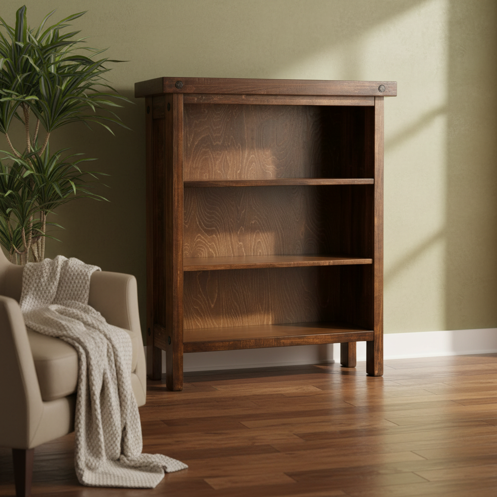 Rafters Open Bookcase w/2 Adjustable Shelves