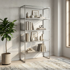 Electra Bookshelf with Glass Top & 4 Glass Shelves