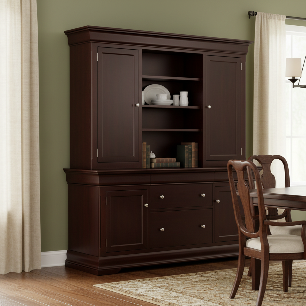 Phillipe Office Credenza with Hutch