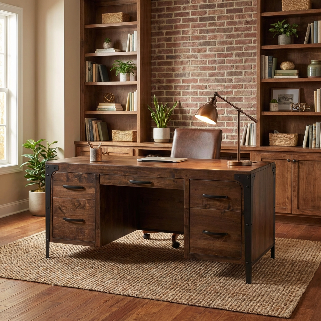Portland Writing Desk with 2 Drawers