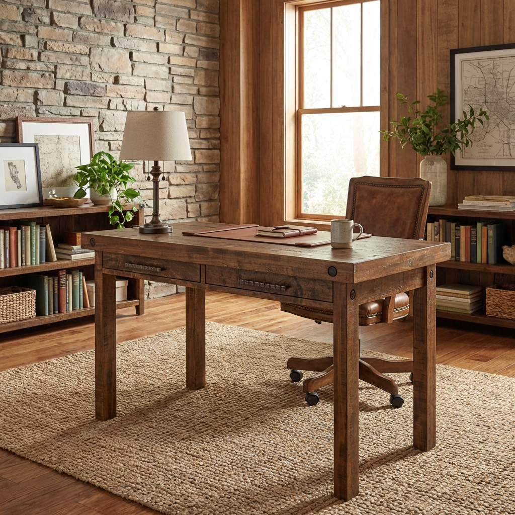 Rafters Writing Desk with 2 Drawers