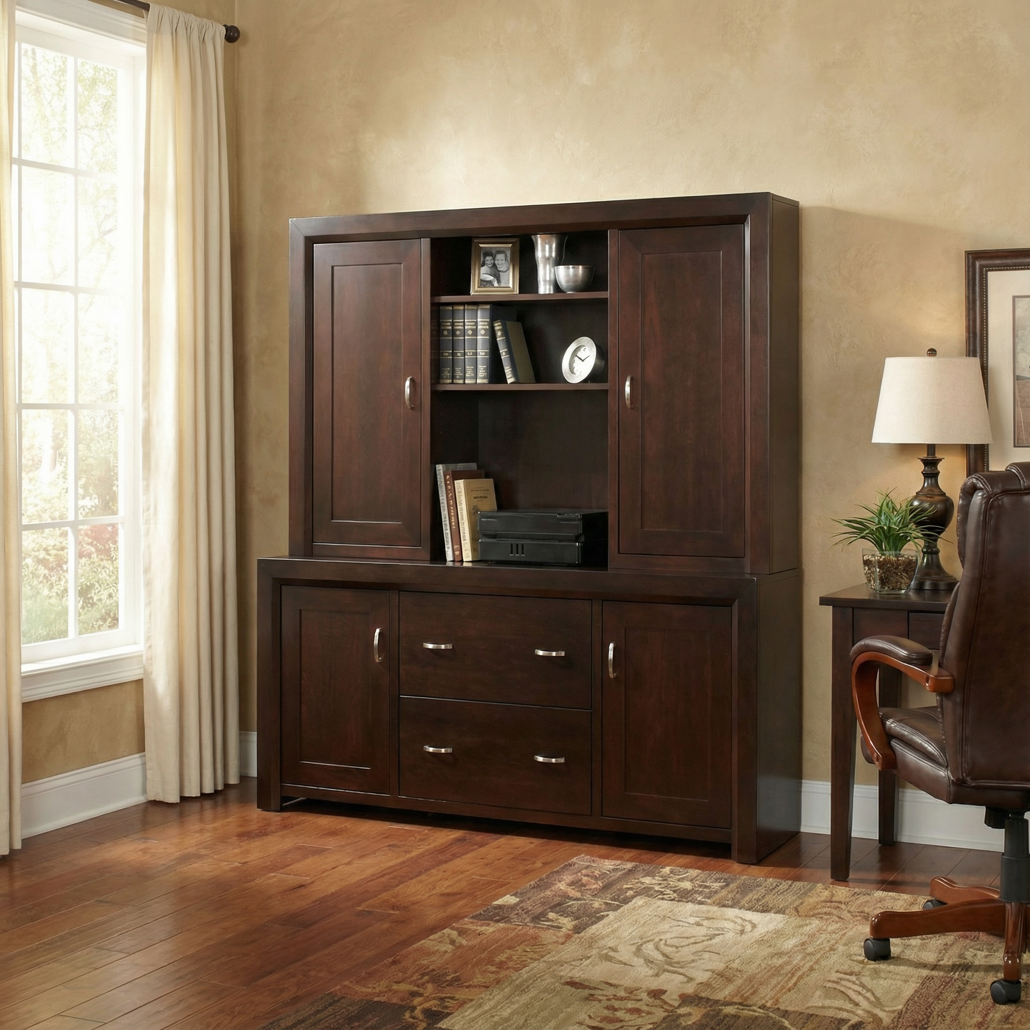 Contempo Office Credenza with Hutch