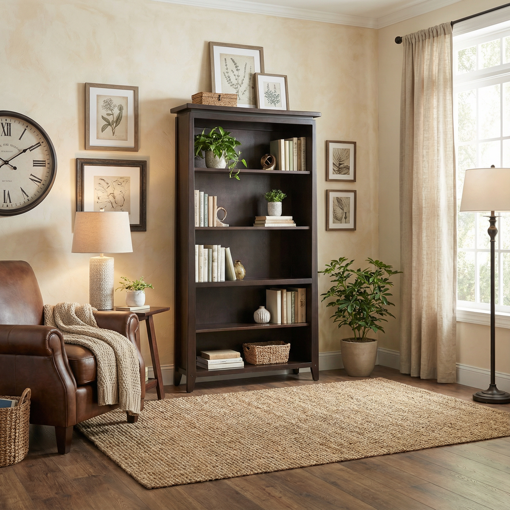 Pemberton Open Bookcase with 3 Adjustable Shelves